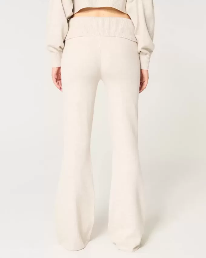 Gilly Hicks Sweater-Knit Foldover Waist Flare Pants Gilly Hicks Sweater-Knit Foldover Waist Flare Pants