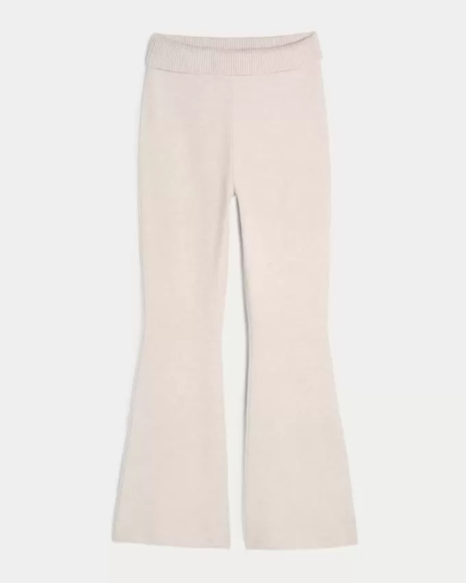 Gilly Hicks Sweater-Knit Foldover Waist Flare Pants Gilly Hicks Sweater-Knit Foldover Waist Flare Pants