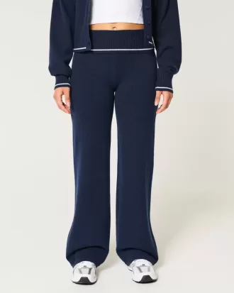 Gilly Hicks Sweater-Knit Foldover Waist Straight Pants