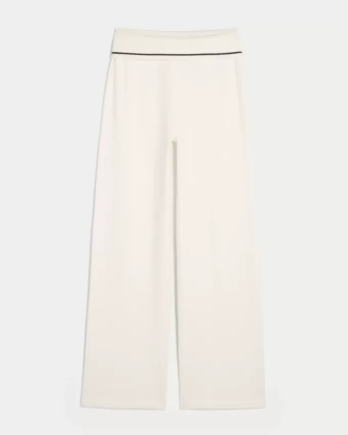 Gilly Hicks Sweater-Knit Foldover Waist Straight Pants