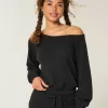 Gilly Hicks Waffle Off-the-Shoulder Top