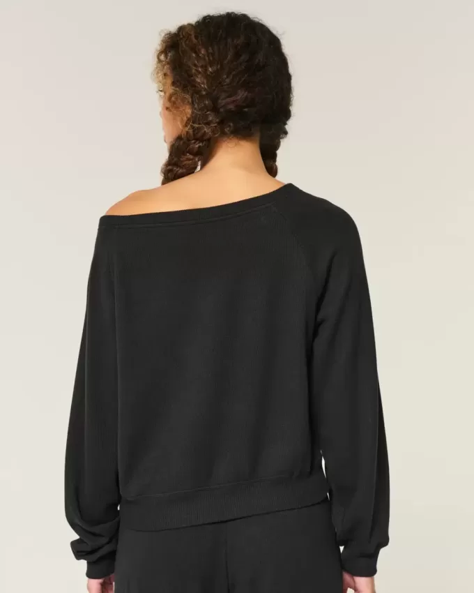 Gilly Hicks Waffle Off-the-Shoulder Top