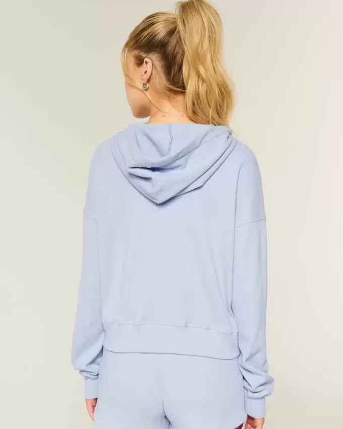 Gilly Hicks Zip-Up Waffle Hoodie