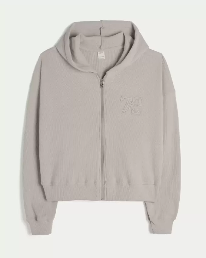 Gilly Hicks Zip-Up Waffle Hoodie Gilly Hicks Zip-Up Waffle Hoodie