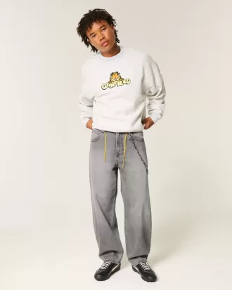 Grey Skater Baggy Jeans