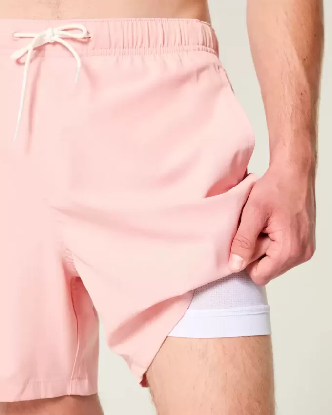 Hawaii Graphic Mid-Thigh Volley Swim Trunks Hawaii Graphic Mid-Thigh Volley Swim Trunks