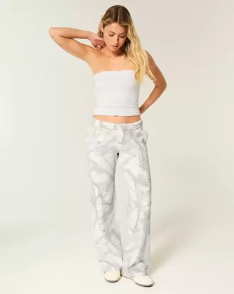 Heart Pocket Camo Wide-Leg Sweatpants