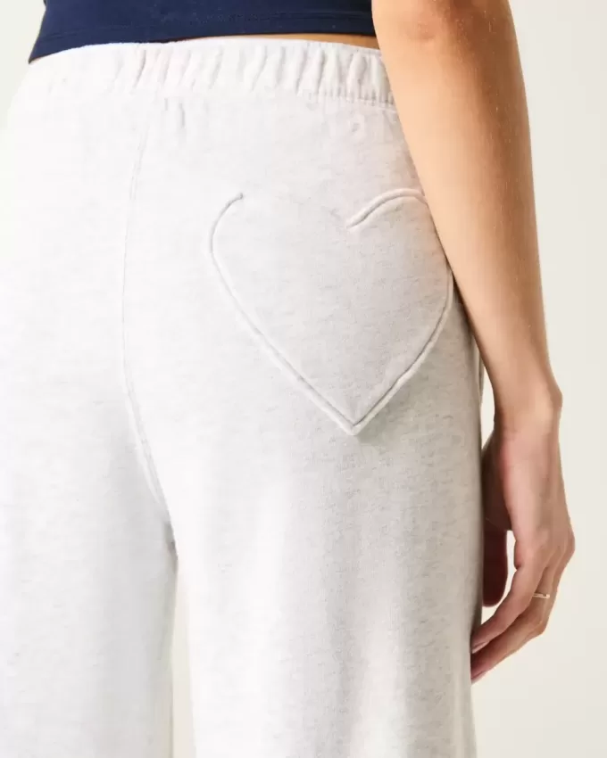 Heart Pocket Wide-Leg Sweatpants