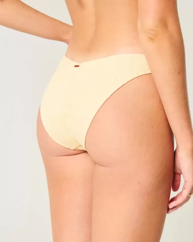 High-Leg V-Waist Jacquard Cheeky Bikini Bottom