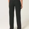 High-Rise Black Straight Jeans