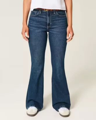 High-Rise Dark Wash Flare Jeans
