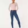 High-Rise Dark Wash Super Skinny Jeans