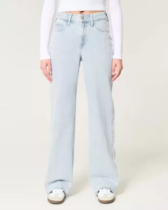 High-Rise Light Wash Baggy Jeans