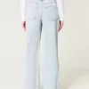High-Rise Light Wash Baggy Jeans