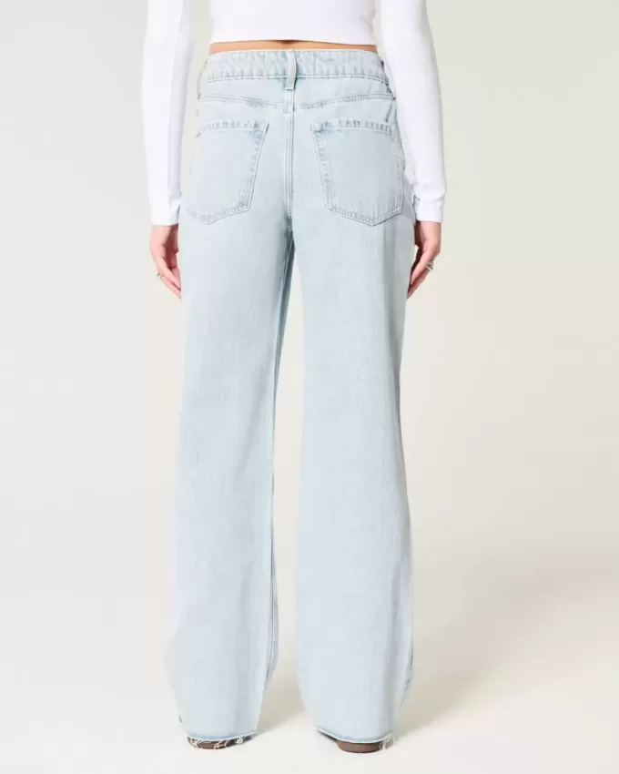 High-Rise Light Wash Baggy Jeans