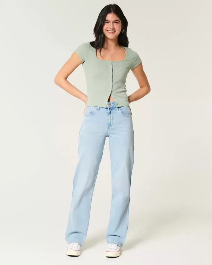 High-Rise Light Wash Dad Jeans High-Rise Light Wash Dad Jeans