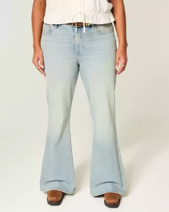 High-Rise Light Wash Star Pocket Flare Jeans