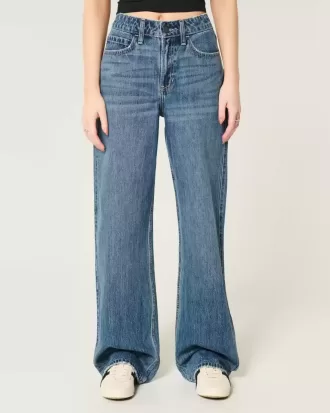 High-Rise Medium Wash Baggy Jeans