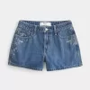 High-Rise Medium Wash Floral Embroidered A-Line Denim Shorts High-Rise Medium Wash Floral Embroidered A-Line Denim Shorts