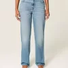 High-Rise Medium Wash Straight Jean