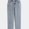 High-Rise Medium Wash Straight Jeans