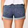 High-Rise Ripped Dark Wash Denim Shortie Shorts High-Rise Ripped Dark Wash Denim Shortie Shorts