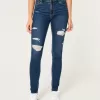 High-Rise Ripped Dark Wash Super Skinny Jeans High-Rise Ripped Dark Wash Super Skinny Jeans