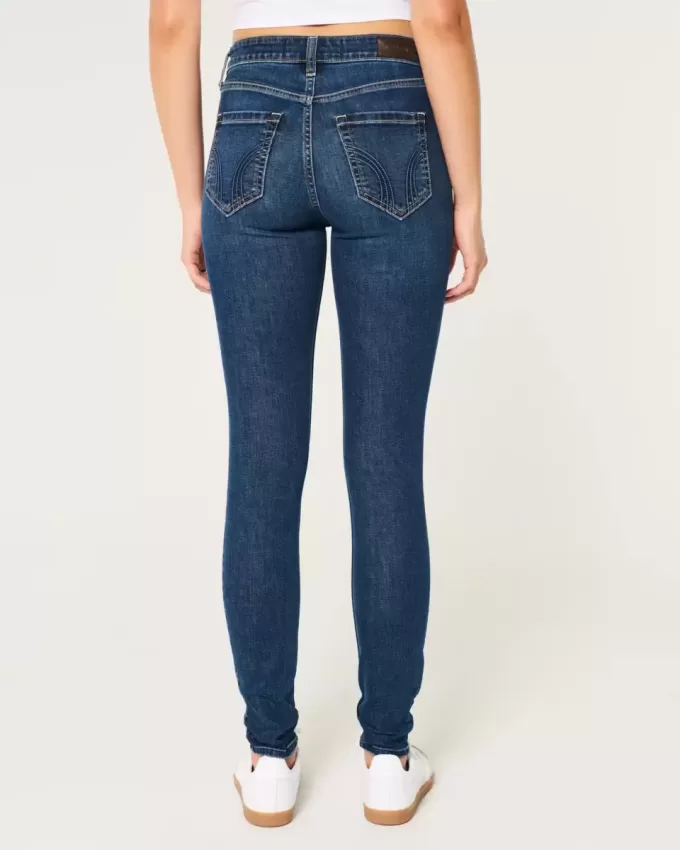 High-Rise Ripped Dark Wash Super Skinny Jeans High-Rise Ripped Dark Wash Super Skinny Jeans