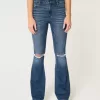 High-Rise Ripped Medium Wash Flare Jeans High-Rise Ripped Medium Wash Flare Jeans