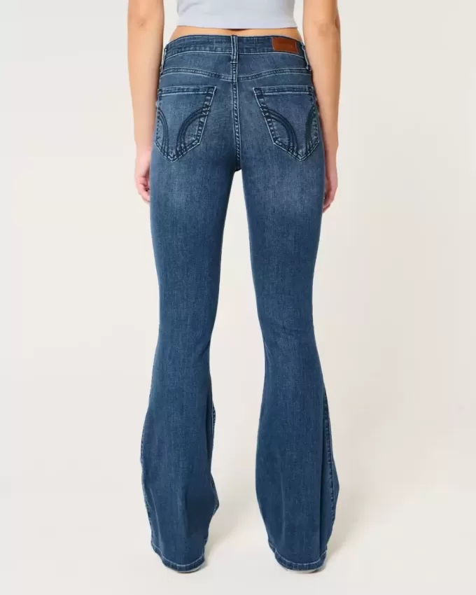 High-Rise Ripped Medium Wash Flare Jeans High-Rise Ripped Medium Wash Flare Jeans