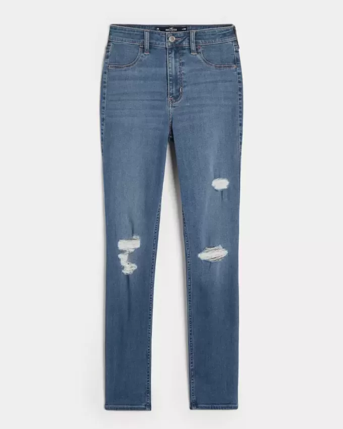 High-Rise Ripped Medium Wash Jean Leggings High-Rise Ripped Medium Wash Jean Leggings