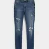 High-Rise Ripped Medium Wash Super Skinny Jeans