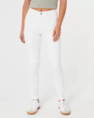 High-Rise White Super Skinny Jeans