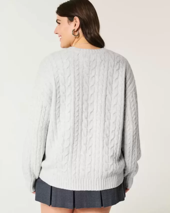 Hollister Comfy Cloud Cable-Knit Crew Sweater Hollister Comfy Cloud Cable-Knit Crew Sweater