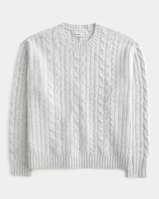 Hollister Comfy Cloud Cable-Knit Crew Sweater Hollister Comfy Cloud Cable-Knit Crew Sweater