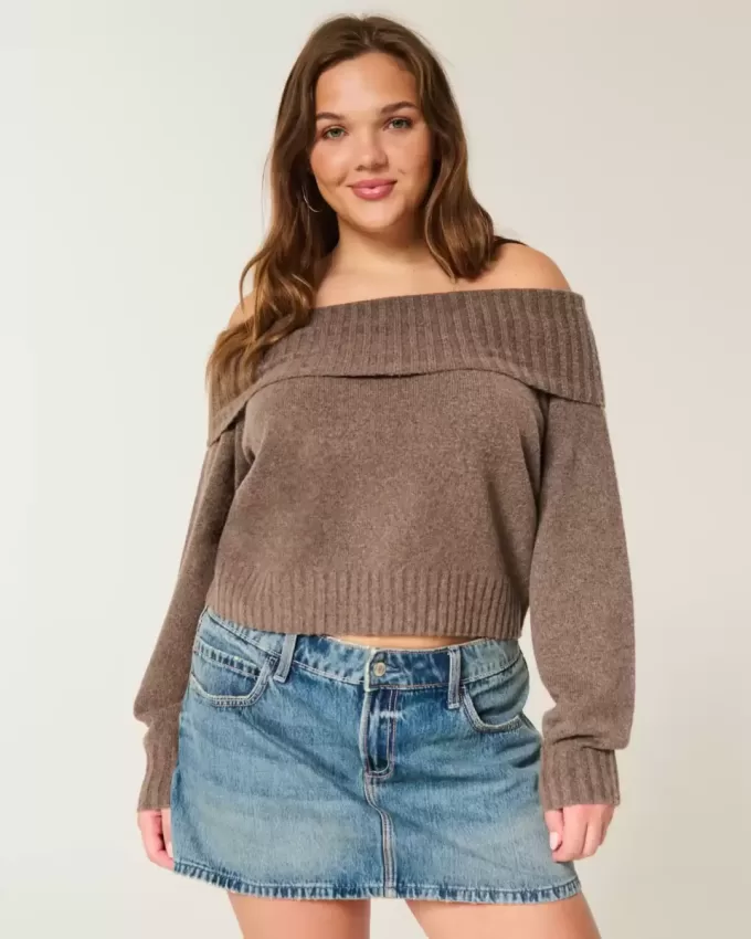 Hollister Comfy Cloud Foldover Off-the-Shoulder Sweater Hollister Comfy Cloud Foldover Off-the-Shoulder Sweater