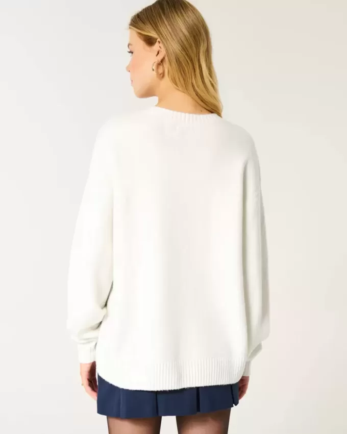 Hollister Comfy Cloud Oversized Go Team Graphic Sweater