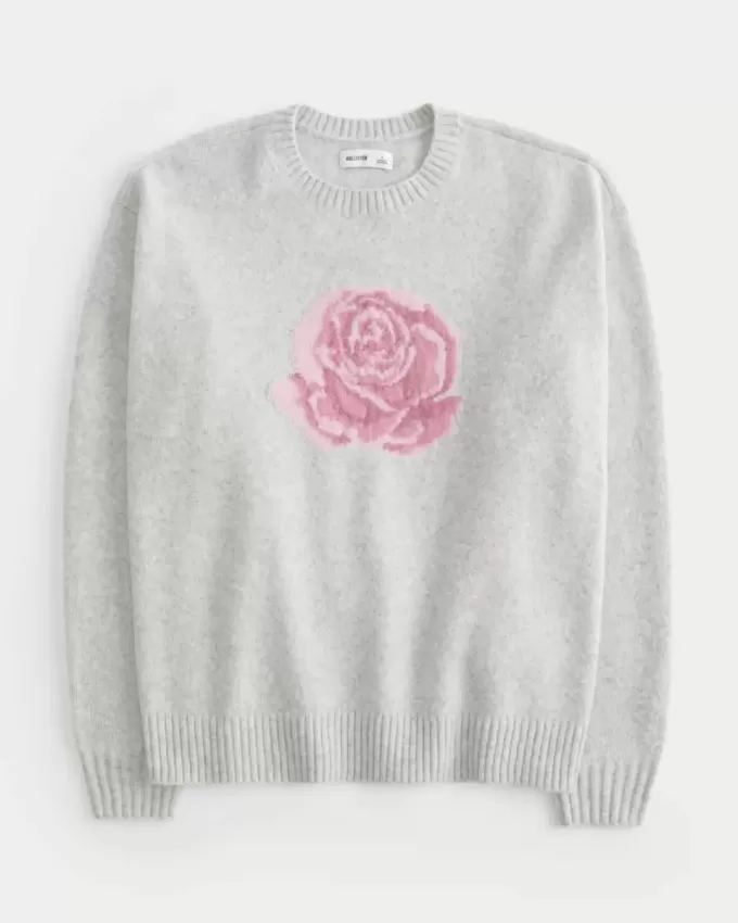 Hollister Comfy Cloud Rose Graphic Sweater Hollister Comfy Cloud Rose Graphic Sweater