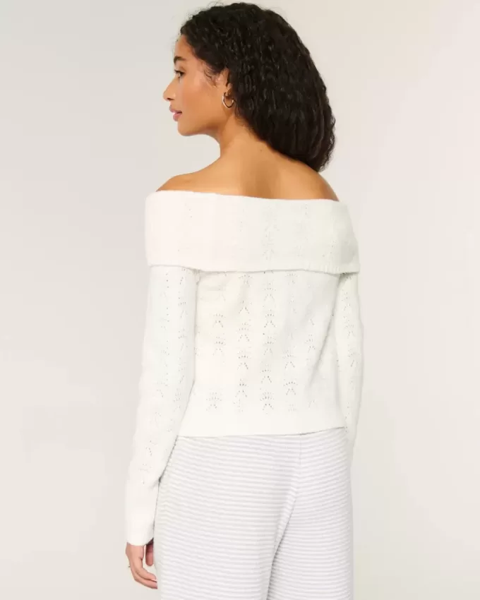 Hollister Comfy Cloud Stitchy Off-the-Shoulder Sweater Hollister Comfy Cloud Stitchy Off-the-Shoulder Sweater
