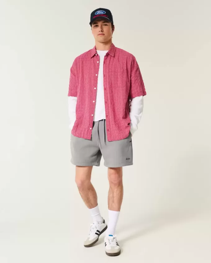 Hollister Feel Good Fleece Mid-Thigh Loose Shorts