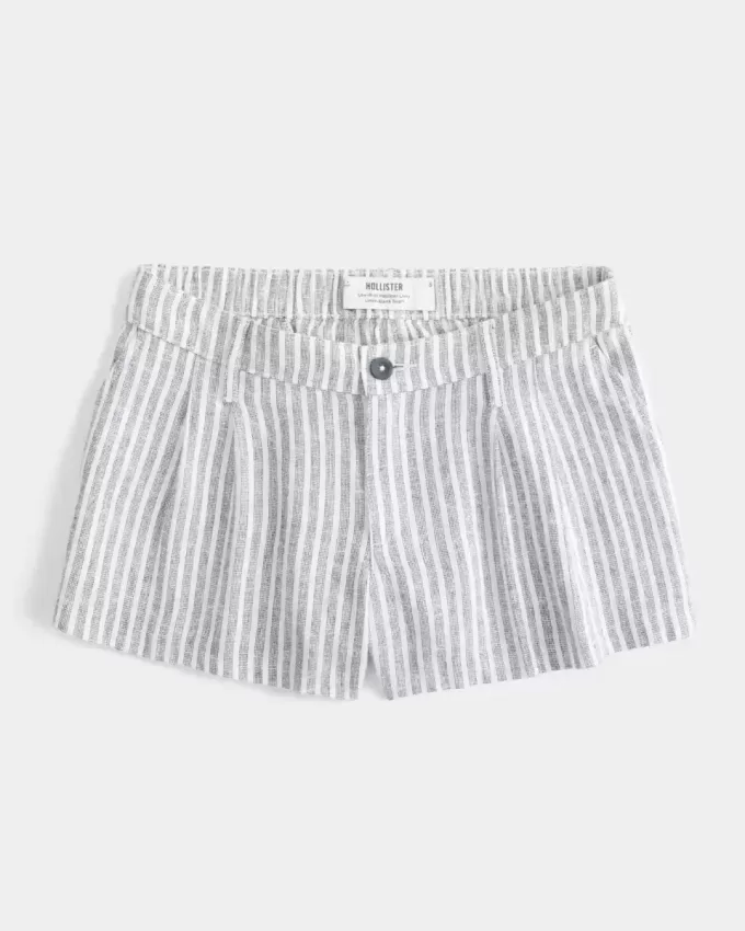 Hollister Livvy Low-Rise Linen-Blend Shorts Hollister Livvy Low-Rise Linen-Blend Shorts