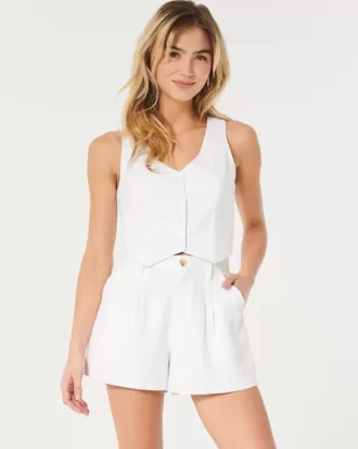 Hollister Livvy Ultra High-Rise Linen-Blend Shorts