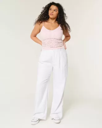 Hollister Livvy Ultra High-Rise Linen-Blend Wide-Leg Pants