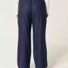 Hollister Livvy Ultra High-Rise Linen-Blend Wide-Leg Pants