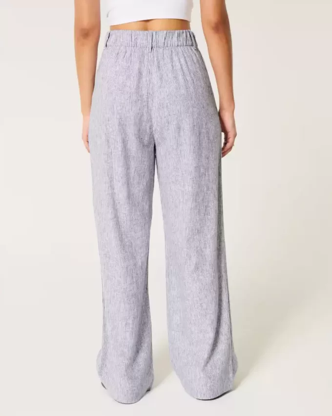Hollister Livvy Ultra High-Rise Linen-Blend Wide-Leg Pants