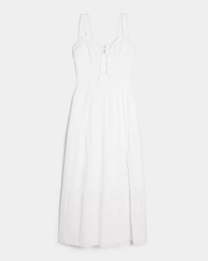 Hollister Sofia Side-Smocked Eyelet Maxi Dress