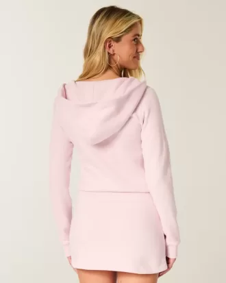 Hooded Long-Sleeve Fleece Dress