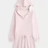 Hooded Long-Sleeve Fleece Dress