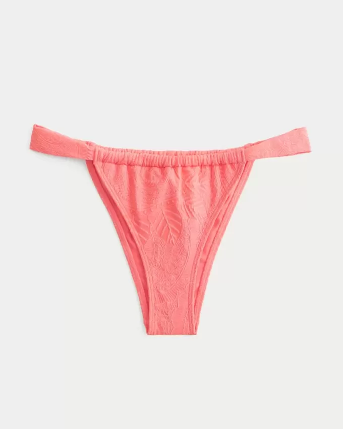 Jacquard Skinny Strap Cheekiest Bikini Bottom