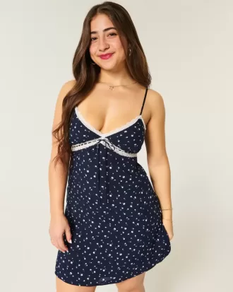 Lace Detail Slip Mini Dress